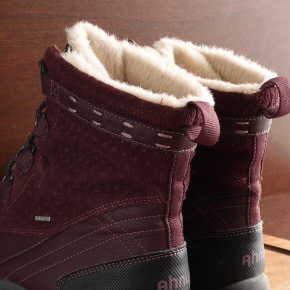 Ahnu Boots Womens SZ 10 Burgundy Twaine Hart Waterproof Hiking Outdoor Gorpcore - Picture 8 of 16